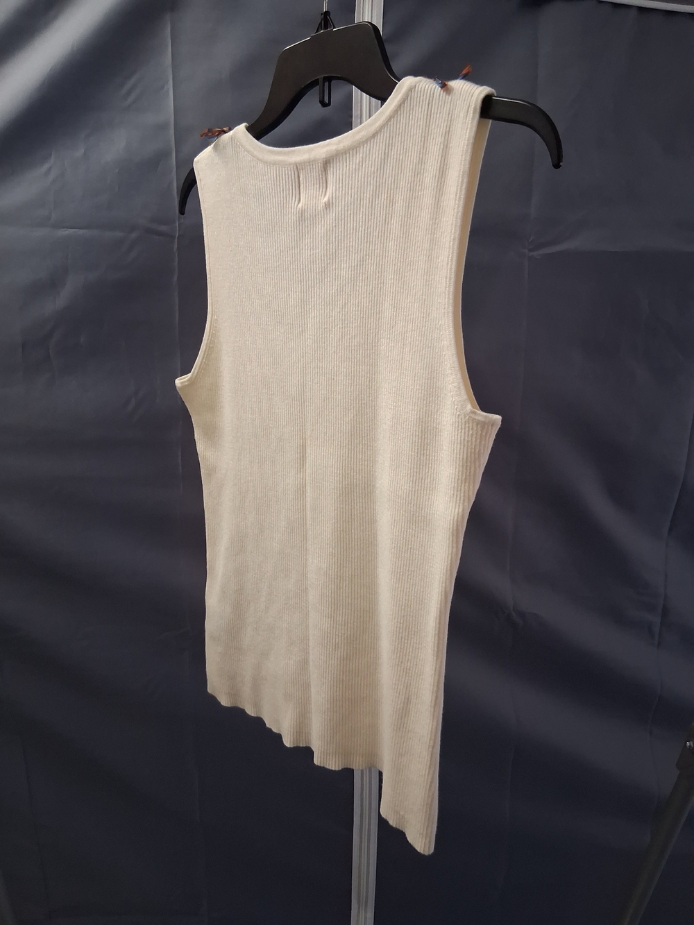 Ruby Rd. Cream Ribbed Tank with Beaded Fringe Neckline - Picture 7 of 7
